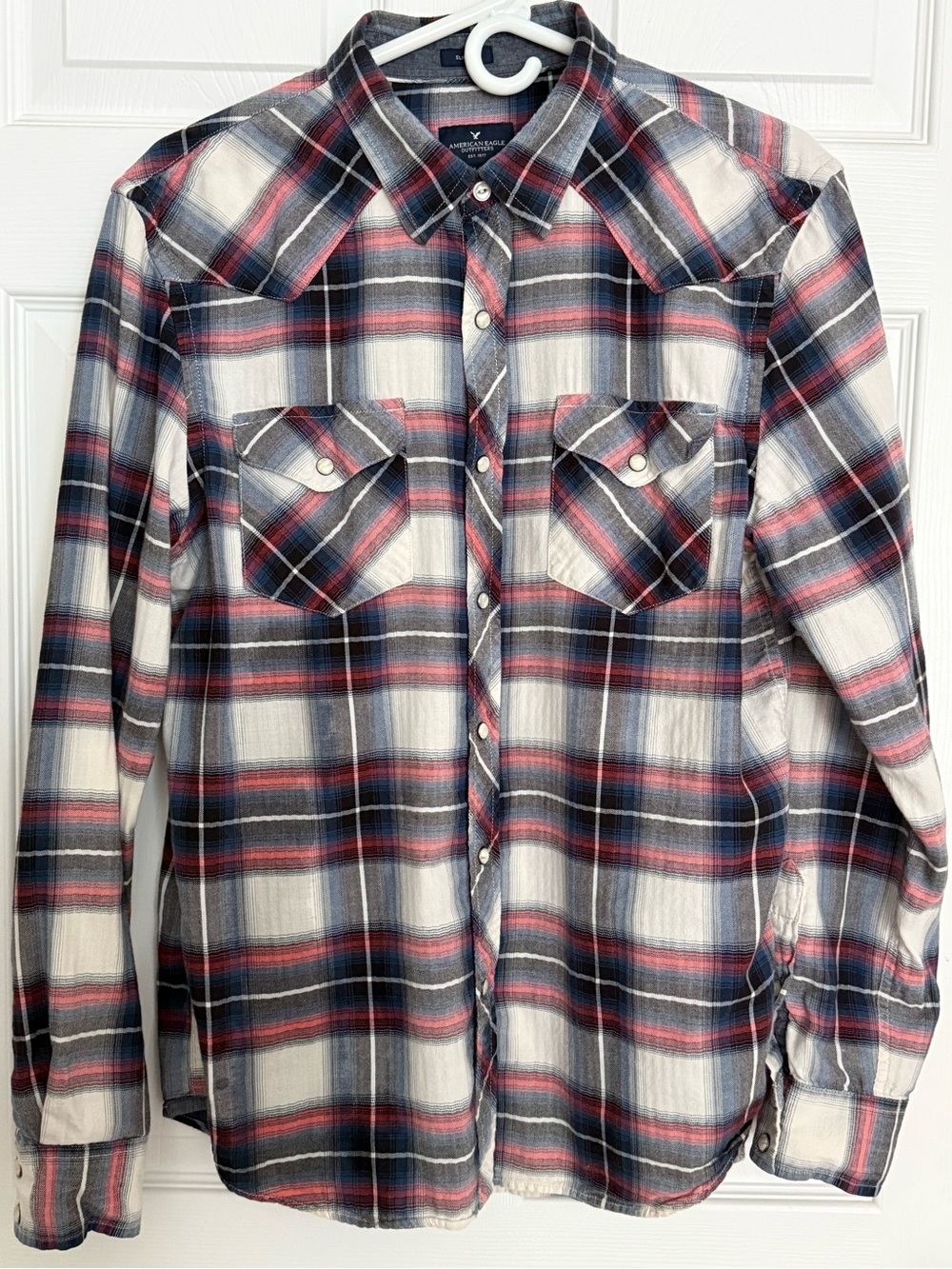 Men’s Western American Eagle Pearl Snap Button Up